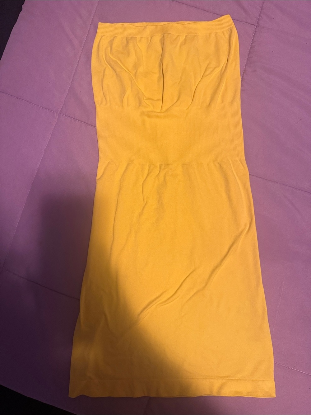 Yellow Strapless Bodycon Dress